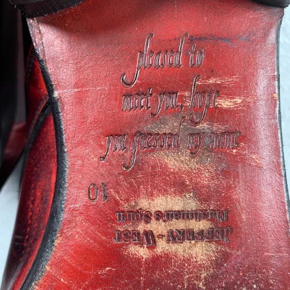 Jeffery West Shoes Villain Red Black Leather Derby Handmade Italy